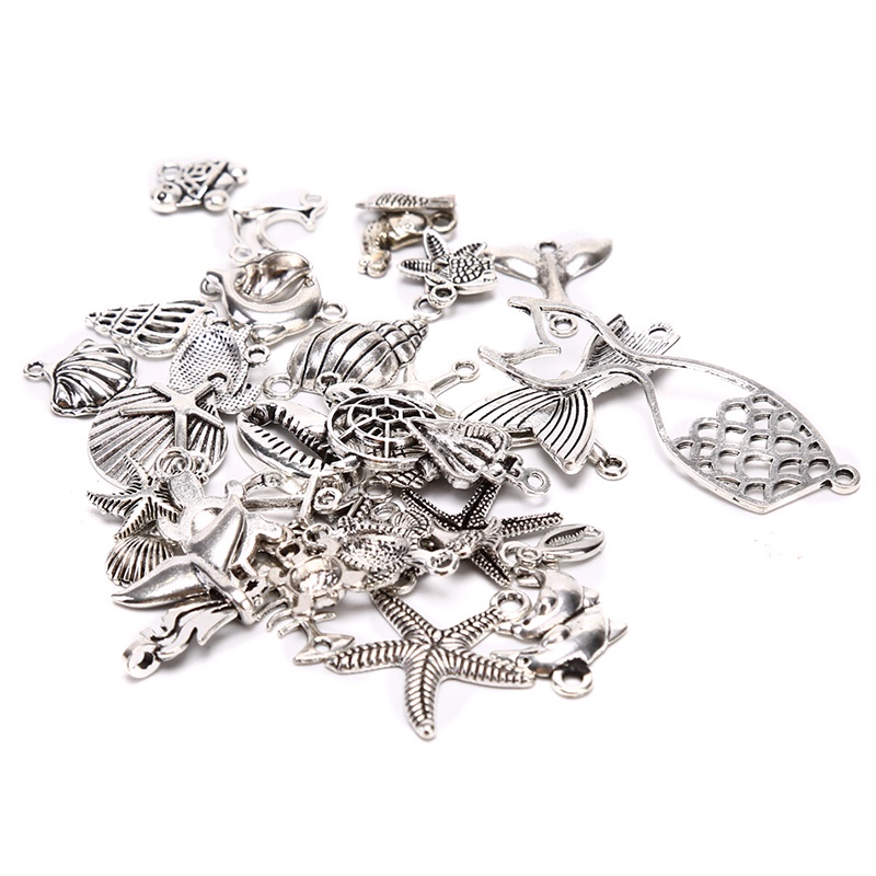 Set 40 Mặt Dây Chuyền Hình Động Vật Biển Nhiều Kiểu Cổ Điển Diy