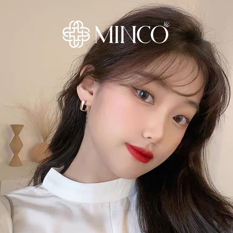 Bông tai nữ Minco Accessories hình vuông sang chảnh khuyên tai basic phụ kiện trang sức thời trang đẹp BT224