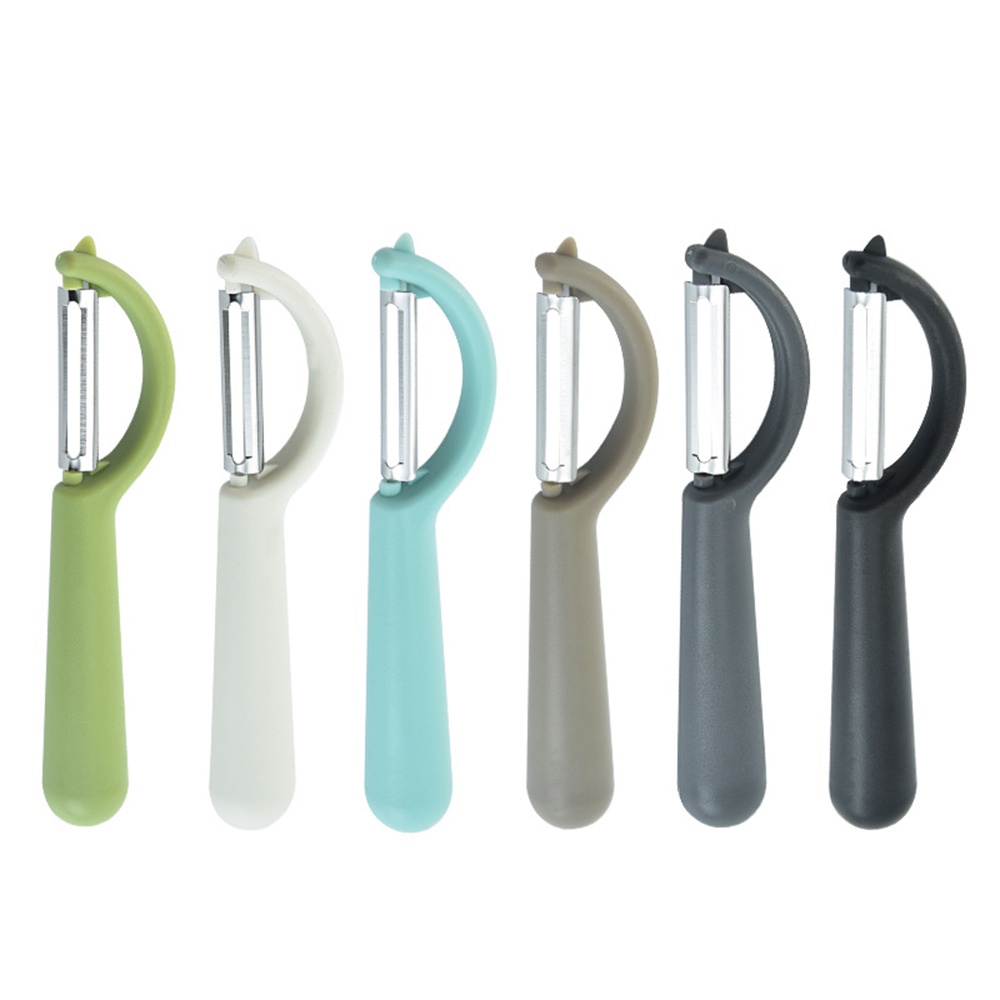 1 Dụng Cụ Gọt Vỏ Trái Cây / Rau Củ Bằng Thép Không Gỉ Tay Cầm Tròn Màu Sắc Ngẫu Nhiên