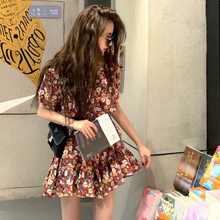 Mới Chân Váy Ngắn Chữ A In Họa Tiết Hoa Cúc Thời Trang Mùa Hè Cho Nữ