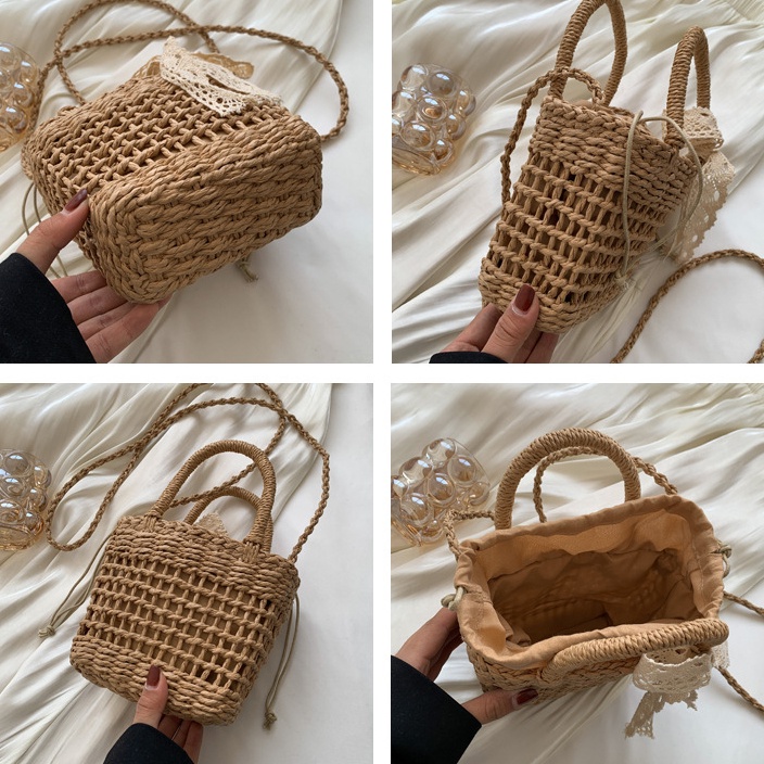Túi cói Đan Mây Thủ Công Phong Cách Vintage Thời Trang Cho Nữ