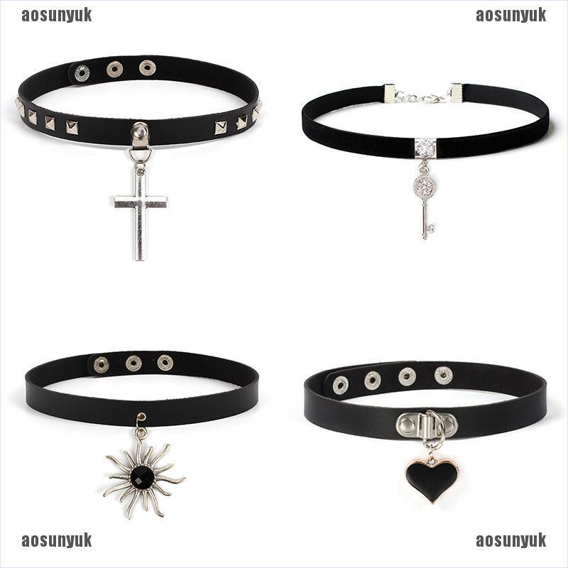 Vòng Cổ Choker Da Pu Phong Cách Gothic