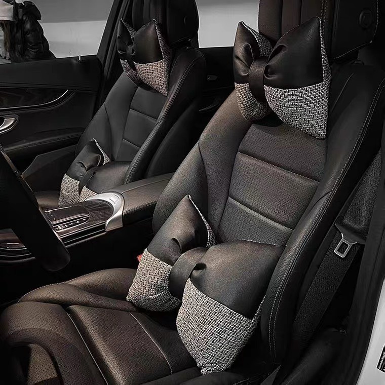 Gối tựa Nơ 2 màu chất đẹp dùng cho ô tô