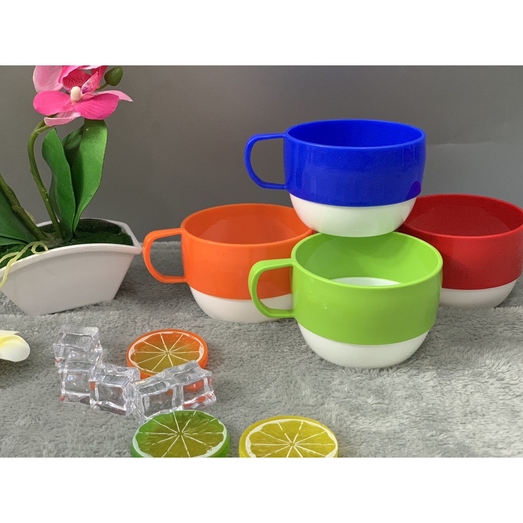 LY NHỰA 2 MÀU- MẪU LÙN- UỐNG CÀ PHÊ-TRÀ