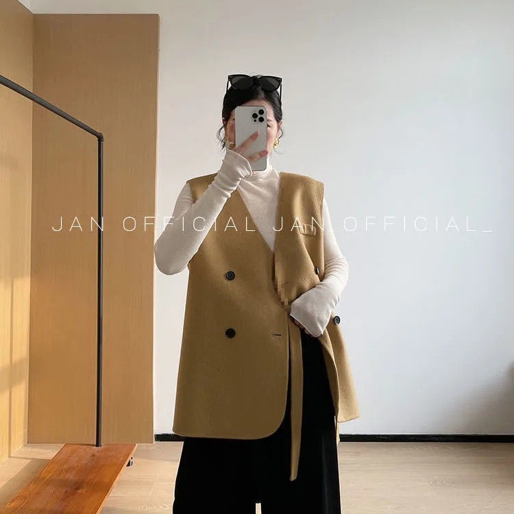 Áo khoác không tay dáng rộng thiết kế mới thời trang theo phong cách hàn quốc dành cho nữ