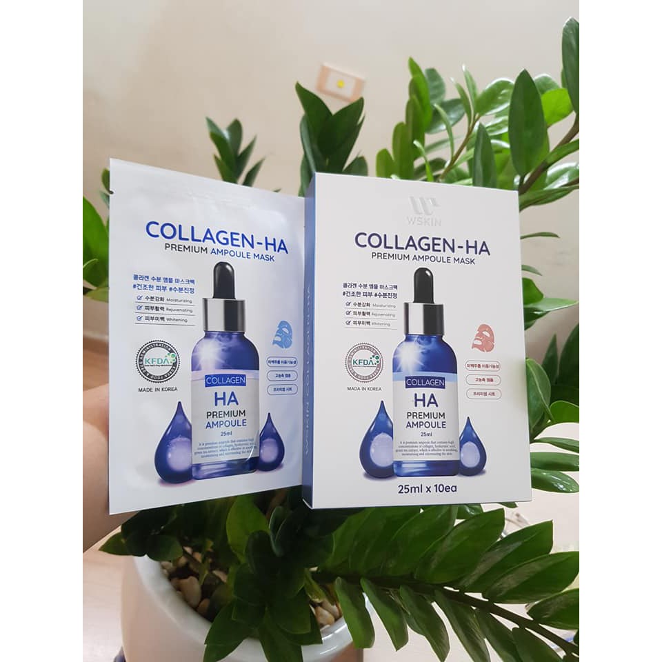 Mặt Nạ Dưỡng Trắng, Ngừa Nám & Nâng Cơ Dành Cho Da Lão Hoá Wskin Collagen - HA