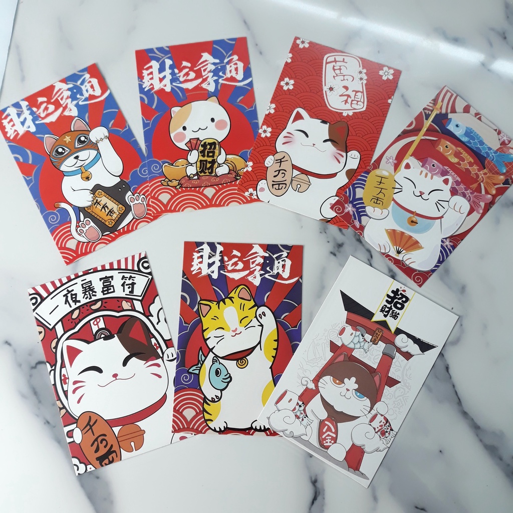 Hộp 36 Postcard Bưu Thiếp Thiệp Trang Trí Kích Thước 9x14cm - Maneki Neko