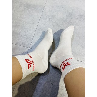 Vớ Bóng Đá dệt kim lững NEO Sport màu Trắng Logo Đỏ (Combo 3 đôi, 4 đôi, 5 đôi, 6 đôi)