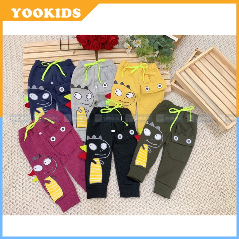 Quần dài cho bé YOOKIDS kiểu túi hộp chất nỉ xuất dày dặn, Quần dài bé trai bé gái 1 2 3 4 5 tuổi