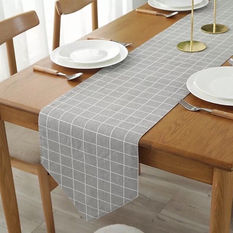 Table runner - Tấm trải bàn vải gai họa tiết hiện đại nhiều kích cỡ