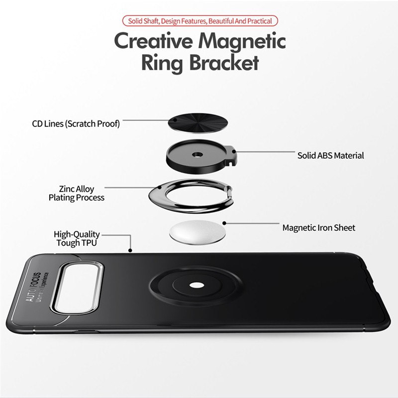 Ốp điện thoại dẻo silicon tích hợp giá đỡ vòng nhẫn dạng xoay cho Samsung Galaxy S9 S10 Plus S10E S8
