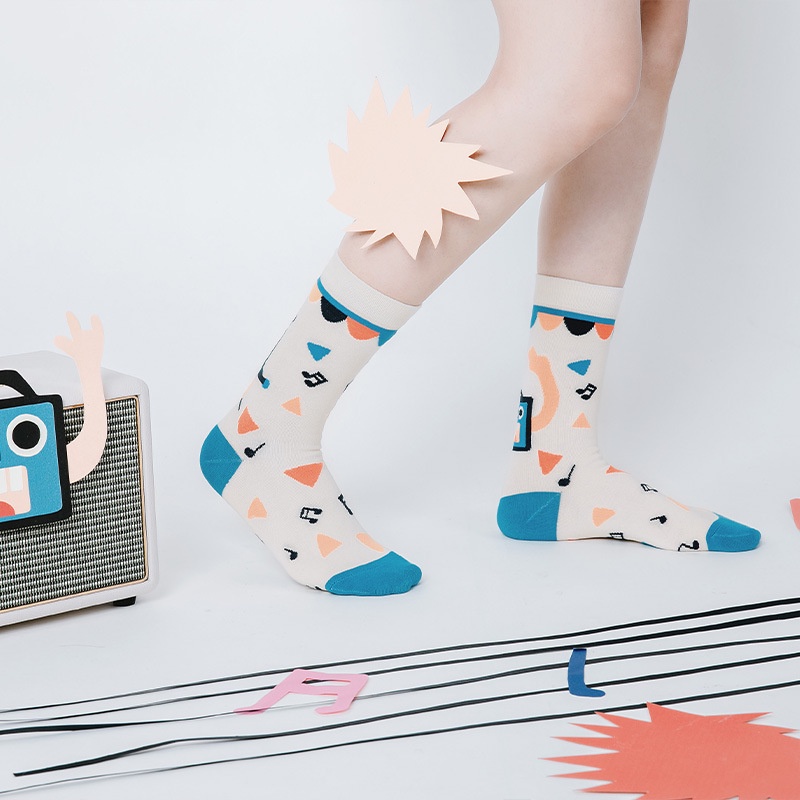 Vớ WAFNHA D19 vải cotton thời trang 4 mùa phong cách mới unisex