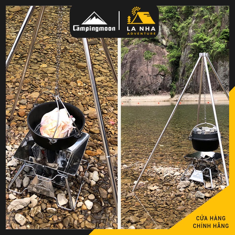 Nồi gang Campingmoon DO-28 Nhật Bản Chính hãng Là Nhà, dùng đi cắm trại, dã ngoại, đa năng