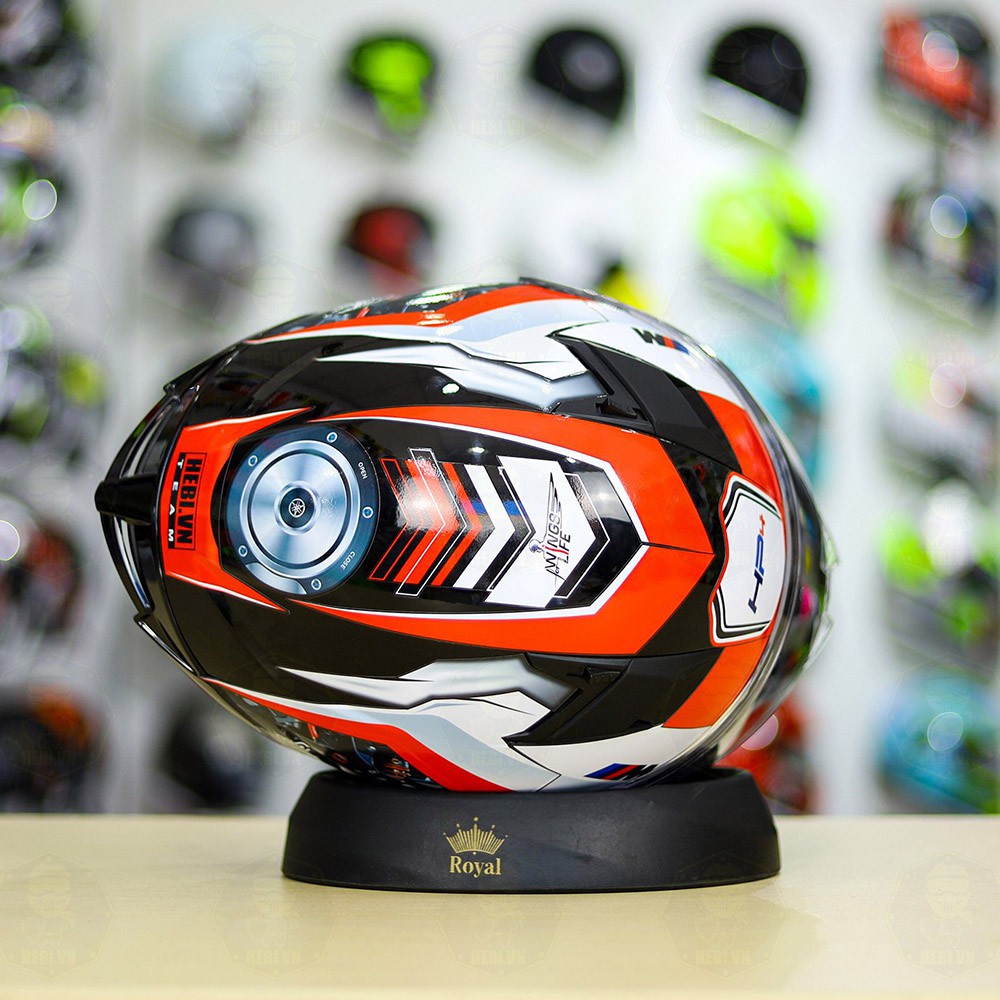 Tem BMW HP4 Đỏ Cho Mũ Fullface, Mũ Yohe 978, Mũ Roc01