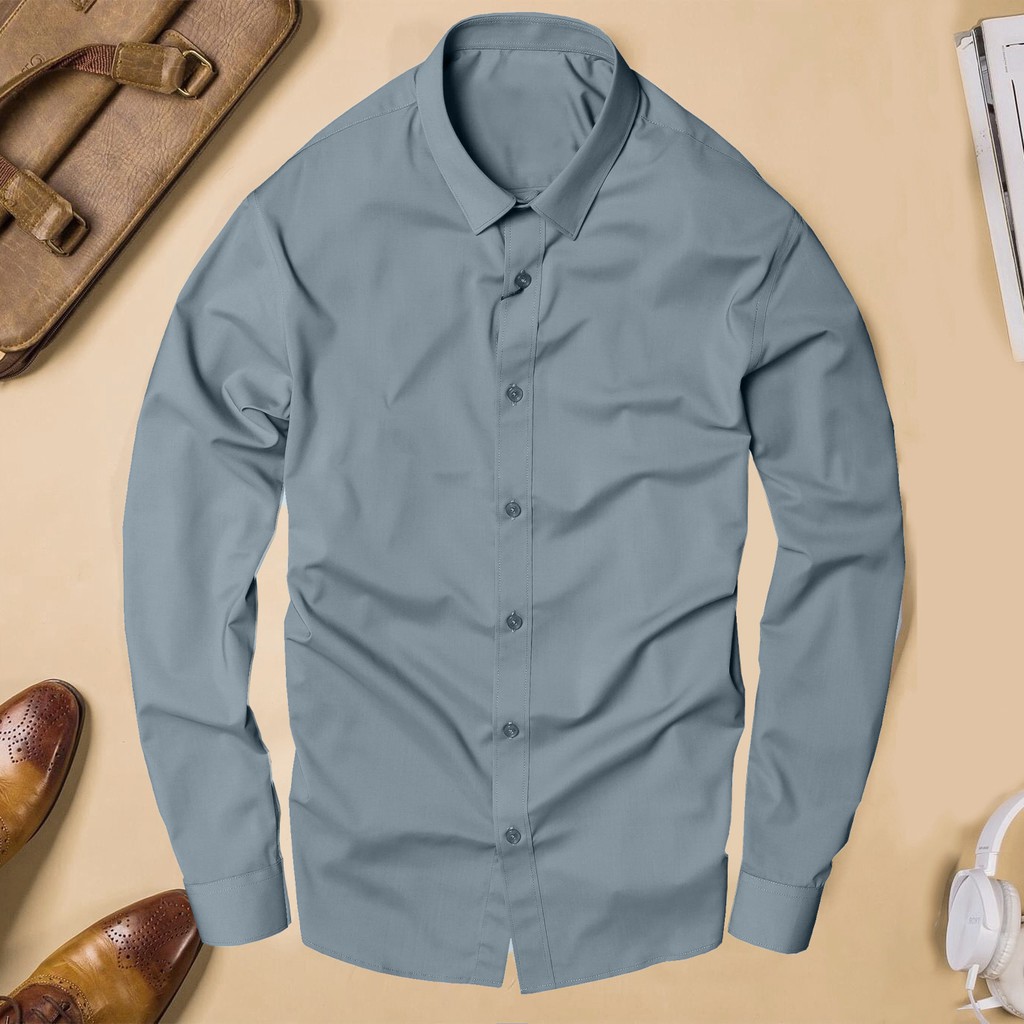 - Áo SƠ MI nam dài tay cổ bẻ vải cotton lụa thái chống nhăn chống xù cực sang trọng mát mịn