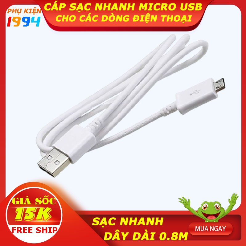 Cáp Sạc Nhanh Samsung dài 0,8m chân Micro USB Cho Các Dòng Điện Thoại