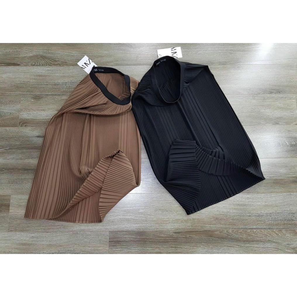 Chân váy nữ dáng dài dập ly zara chất dày dặn mềm mịn lên dáng đẹp 4lady ST