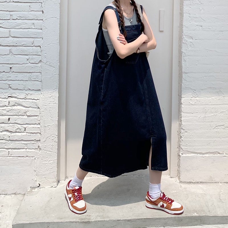 Đầm Yếm Denim Dáng Dài Rộng Thời Trang Cá Tính 48961