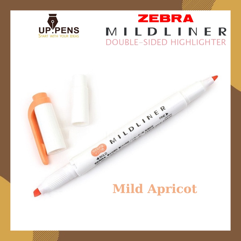 Bút đánh dấu hai đầu Zebra Mildliner Double-Sided Highlighter – Fine/Bold – Màu cam đào (Mild Apricot)