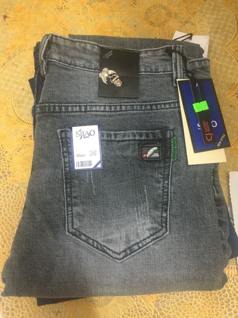 Quần jeans nam cao cấp size 32-36 màu xám bạc