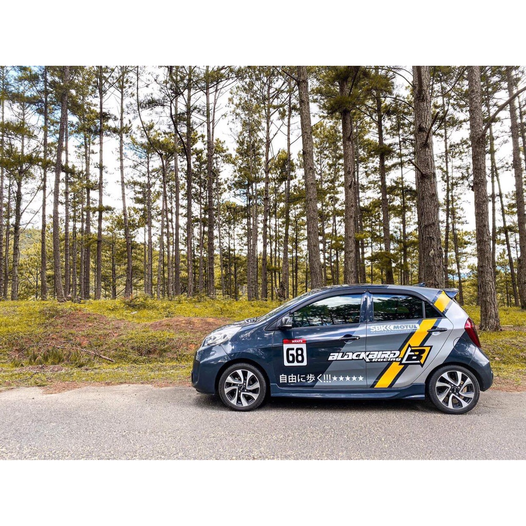 Tem thể thao dán trang trí xe Moirng