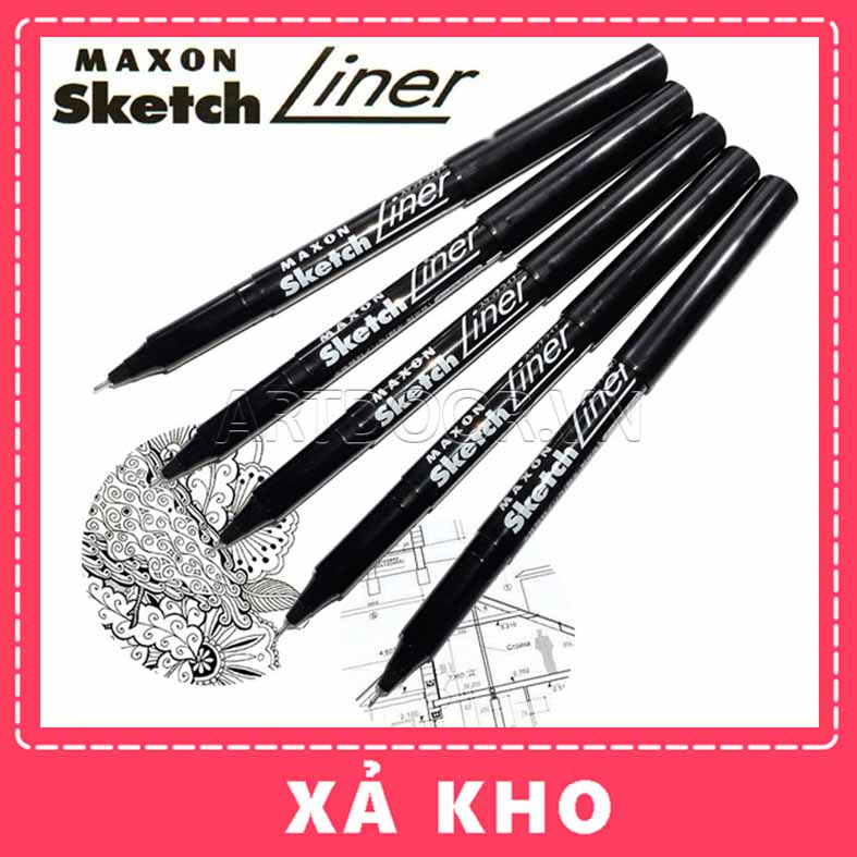 [ARTDOOR] Bút đi nét Đen MAXON Sketch kháng nước (cây lẻ)