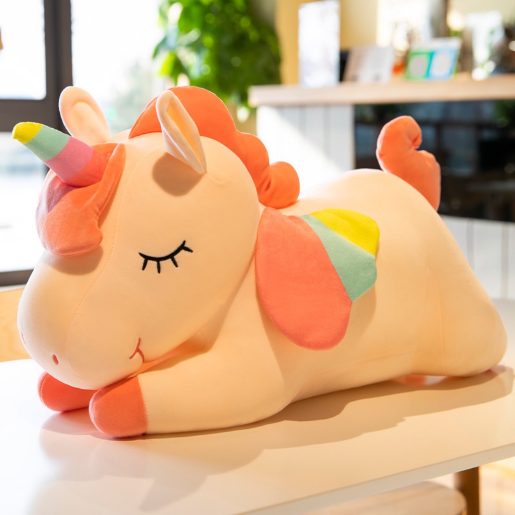 Gấu bông gối ôm ngựa kỳ lân ngựa Pony thú nhồi bông chất liệu mềm mịn vải miniso