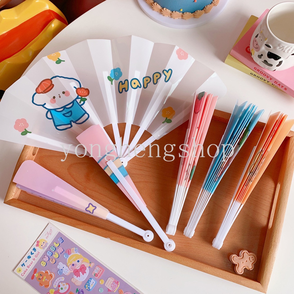 Quạt Nhựa Mini Cầm Tay Gấp Gọn Họa Tiết Hoạt Hình Thời Trang Mùa Hè Cho Bé