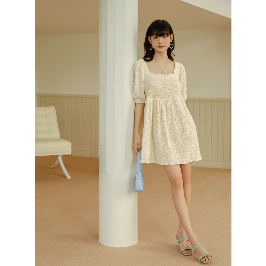 SKIN by NUDIEYE - Đầm baby doll màu kem Mia Dress