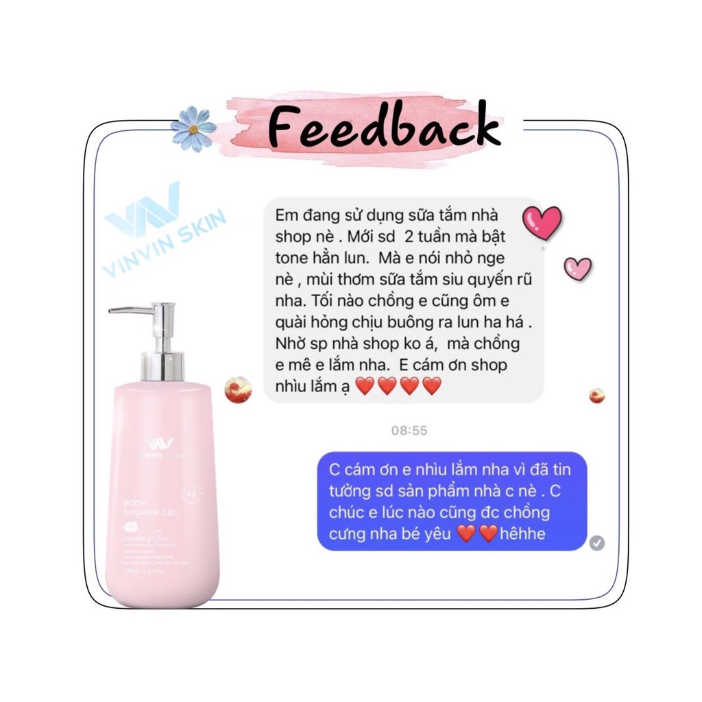 [CHÍNH HÃNG] Sữa trắm trắng hoa hồng (VINVIN SKIN BODY SHOWER GEL) | BigBuy360 - bigbuy360.vn
