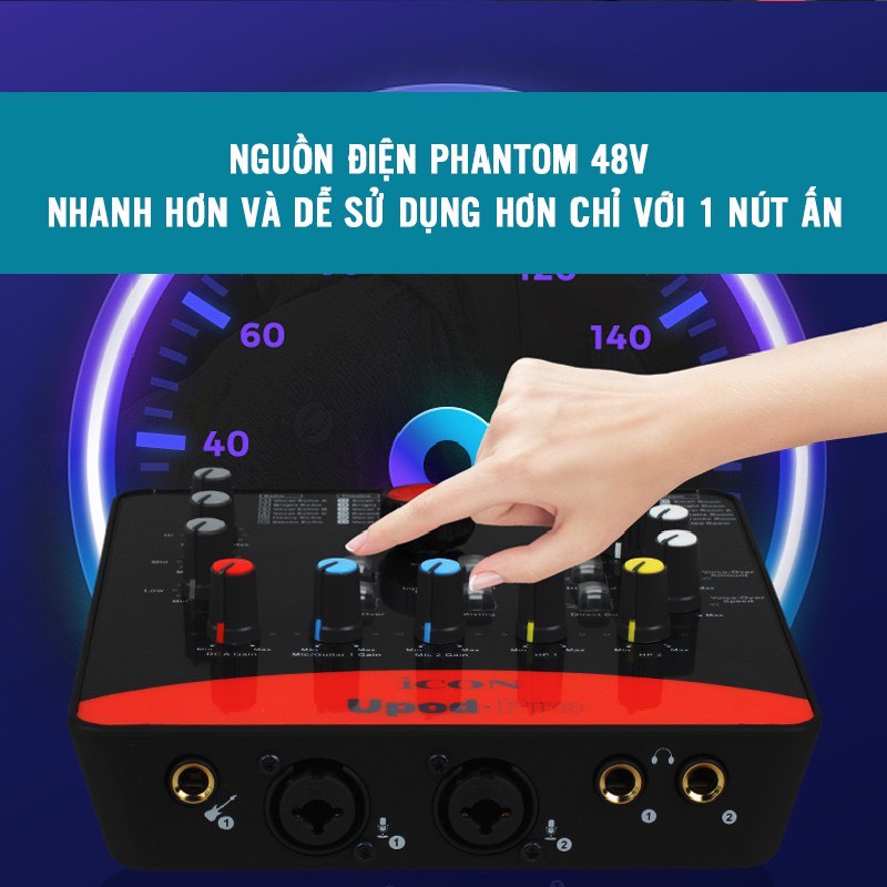 Sound Card Icon Upod Pro Livestream Facebook, tiktok, Bigo Cực Đỉnh Kèm Dây Kết Nối Bảo Hành 12 Tháng