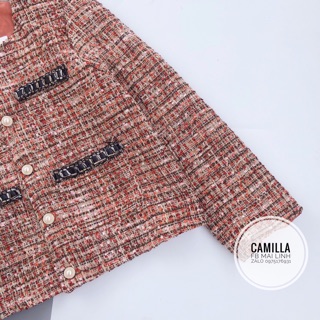 Áo dạ tweed nhũ 2 lớp