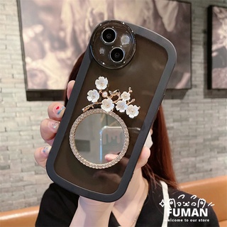 Ốp Điện Thoại TPU Mềm Trong Suốt Có Gương Hình Hoa Cho OPPO Find X5 Pro X3 Pro R17 F9 Realme U1 F11 A5 A9 A53 2020 A53s