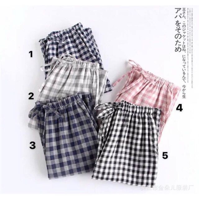 Quần kẻ dáng baggy siêu hot