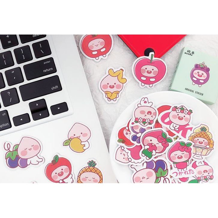 Bộ 45 Sticker bé hoa quả E108