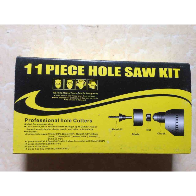 Mũi khoan khoét lỗ thạch cao ,gỗ...bộ 11 chi tiết,16 chi tiết