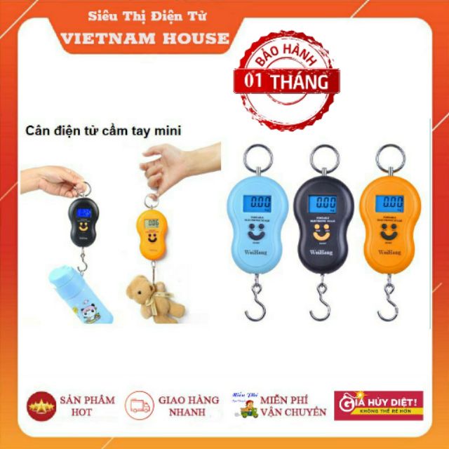 [FREE SHIP&gt;50K] CÂN ĐIỆN TỬ MINI CẦM TAY 40KG MẶT CƯỜI - TẶNG KÈM PIN.