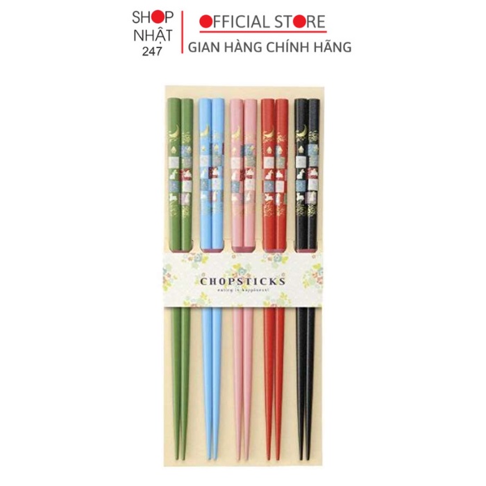 Đũa nhân vật thỏ ngắm trăng 22.5cm nakaya Nội Địa Nhật Bản