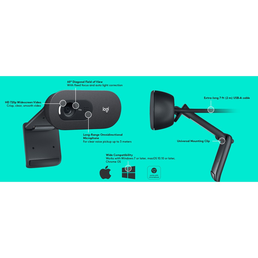 [Mã 155ELSALE giảm 7% đơn 300K] Thiết bị ghi hình/ Webcam Logitech C505e