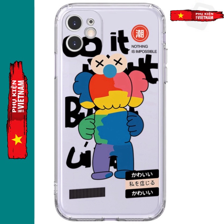 Ốp lưng iphone 6, 6s plus, 7 8 Plus, X, XS, XR, XSMAX, 11 , 12, 13 PROMAX trong quãng GẤU đa màu PKVN