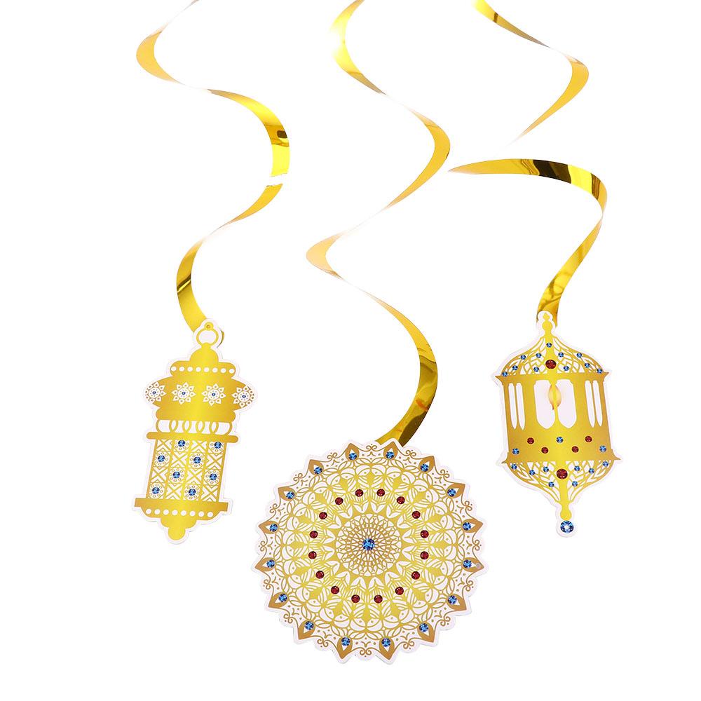 Banner Xoắn Ốc Họa Tiết Ngôi Sao Mặt Trăng Dùng Trang Trí Lễ Hội Ramadan