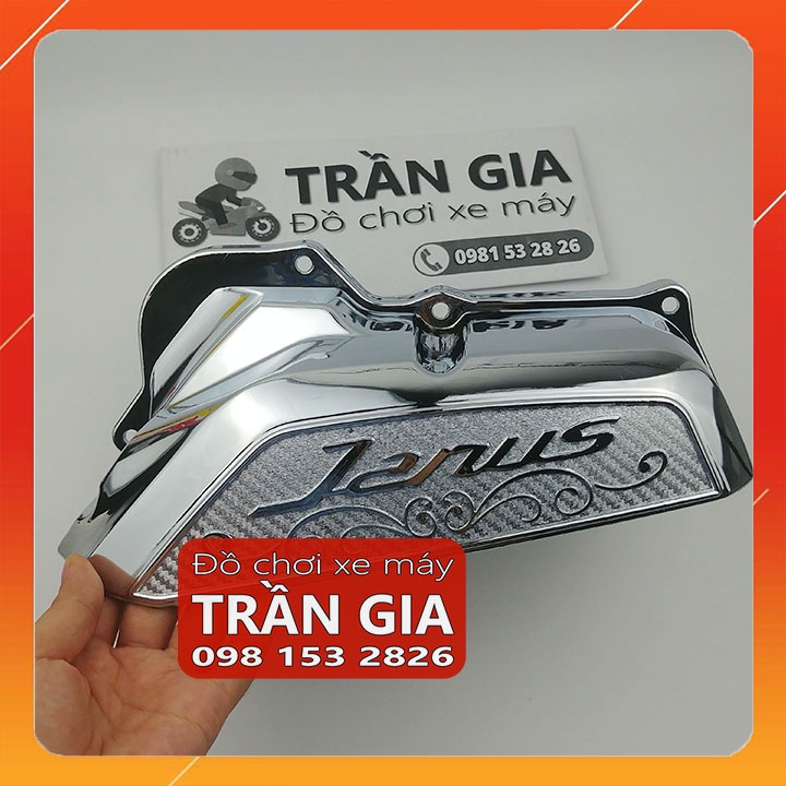 Chụp bầu gió xe JANUS 2016-2017-2018-2019-2020-2021-2022 ốp pô e lọc gió inox crom - phụ kiện trang trí đồ kiểng