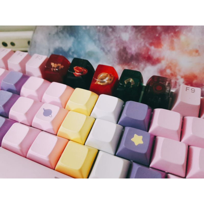 Nút bàn phím SA profile 1u logo DC Aquaman Resin Keycap - Nút bàn phím cơ trong suốt Hải vương