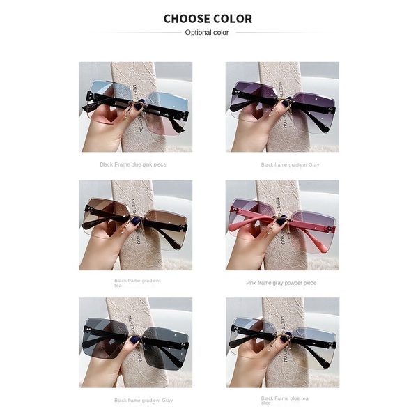 Kính Râm Nữ Không Gọng Chống Tia UV Phong Cách Hàn Quốc Mới