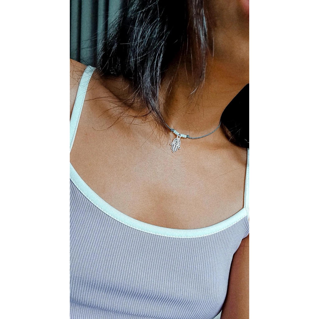 Dây chuyền choker màu xám  HAMSA | HANDMADE | Vale.somethingboho