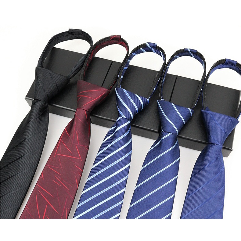 Cà vạt Nam bản nhỏ 6cm cao cấp thắt sẵn khóa kéo nhiều mẫu lựa chọn, Cravat chú rể, Calavat dự tiệc, cavat công sở