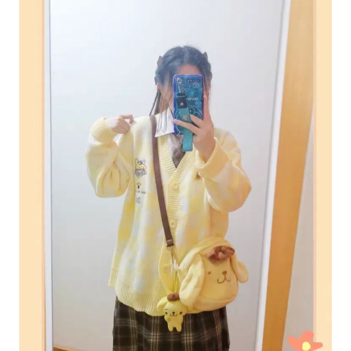 Áo khoác len Cardigan hoạ tiết Cinnamoroll 🐰