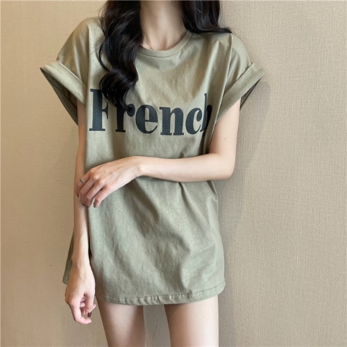 Áo phông nữ, áo thun nữ tay ngắn dáng rộng in chữ French phong cách Hàn Quốc