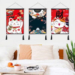 Tranh vải treo tường trang trí phong cách Nhật Bản, Tranh trang trí không gian trong nhà phong cách Nhật Bản Andhere
