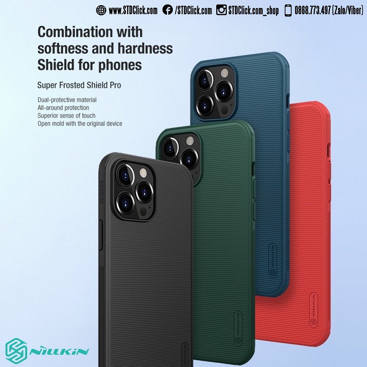 ỐP LƯNG IPHONE 13 PRO MAX - 13 PRO - 13 NILLKIN NHỰA CỨNG VIỀN DẺO CHÍNH HÃNG HÀNG CHUẨN